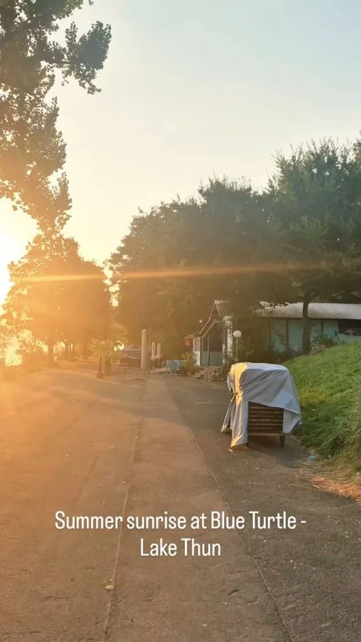 Summer sunrise at Blue Turtle in Faulensee
